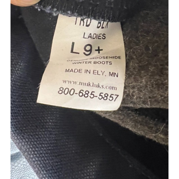 VTG Steger Mukluks Moosehide Canvas Outer Wool Liner Black Snow Winter Boot 9 - Picture 10 of 10